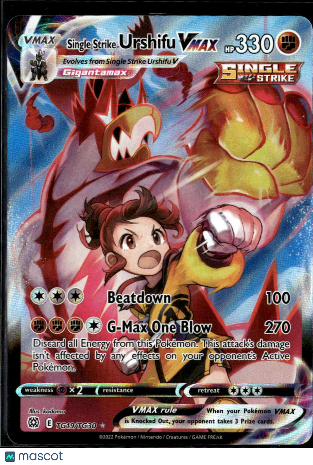 Single Strike Urshifu VMAX 2022 Brilliant Stars Holo Rare CSR #TG19/TG30