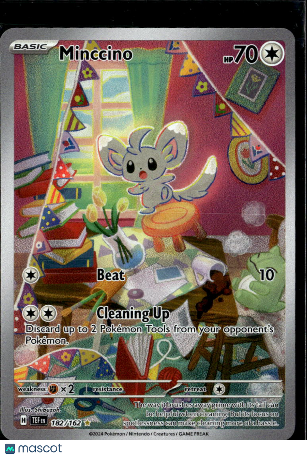 Minccino 2024 Temporal Forces Holo Secret Rare #182/162