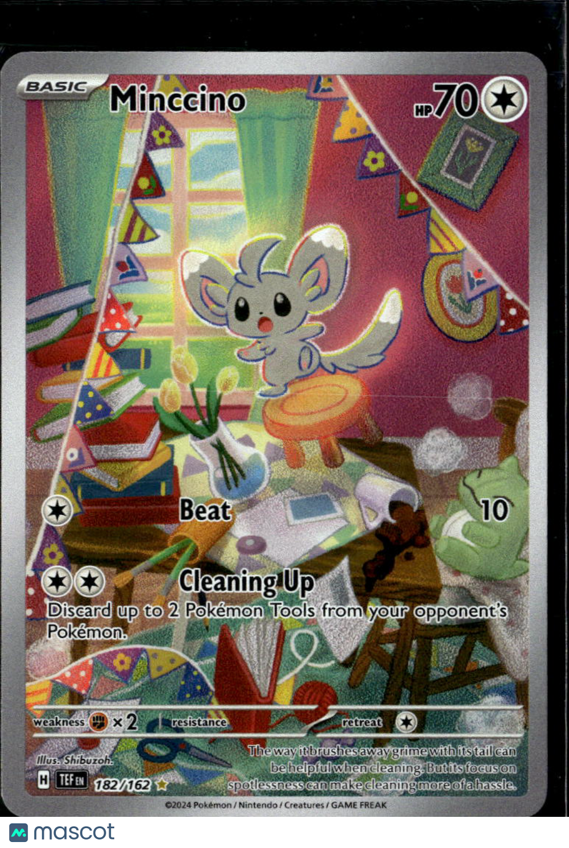 Minccino 2024 Temporal Forces Holo Secret Rare #182/162