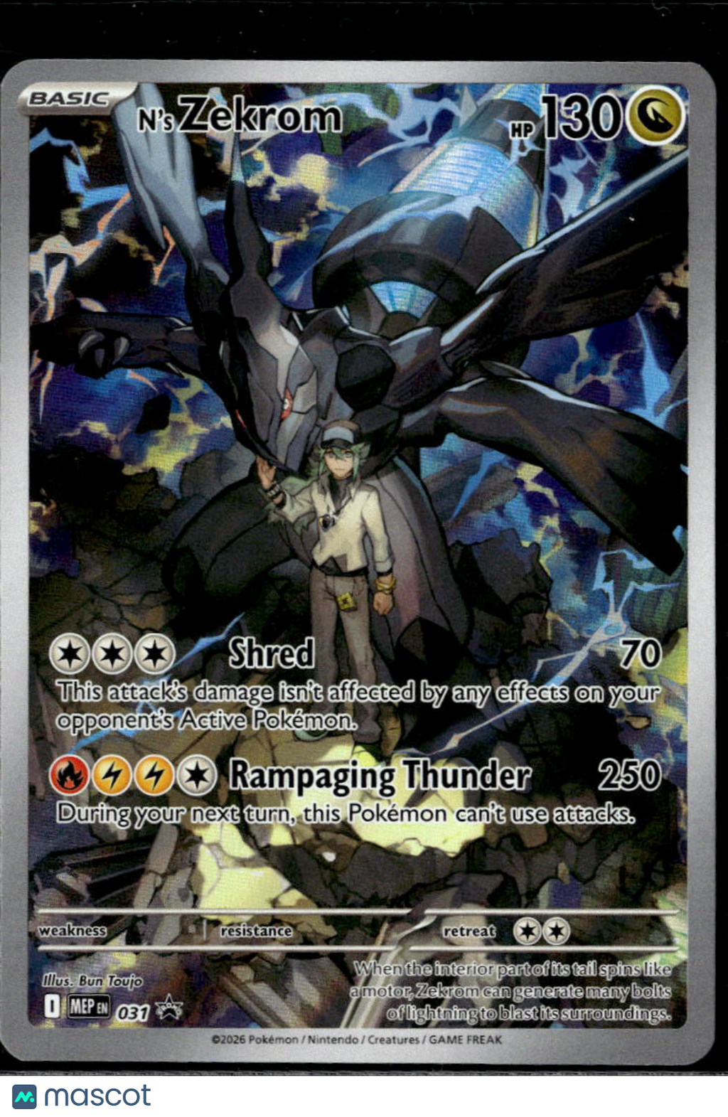 N'S Zekrom Mega Evolution Holo Black Star Promo FA #MEP EN 031
