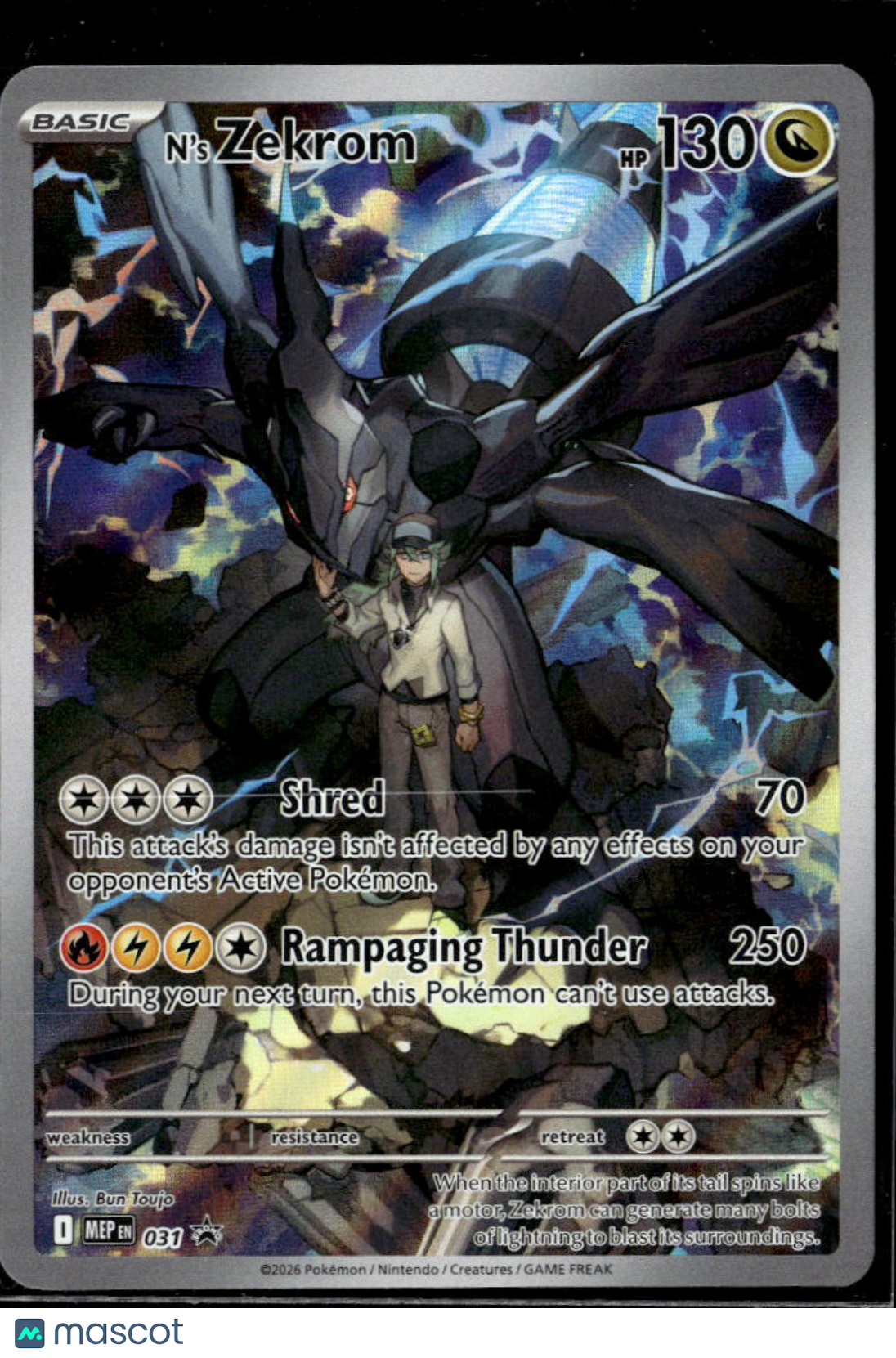 N'S Zekrom Mega Evolution Holo Black Star Promo FA #MEP EN 031
