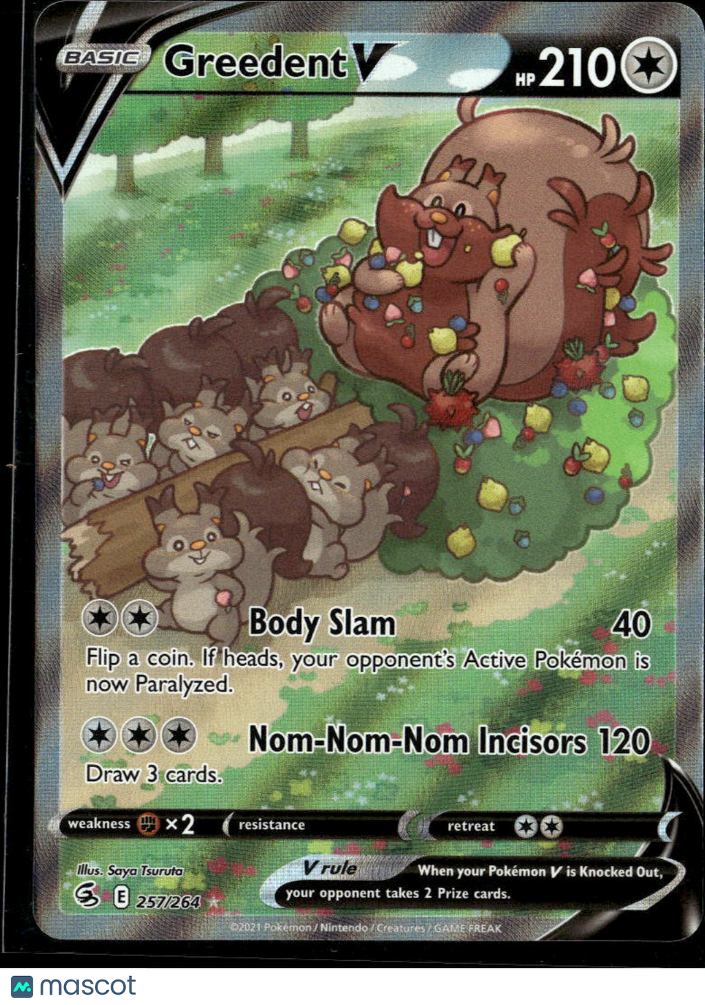 Greedent V 2022 Fusion Strike Holo Ultra Rare FA #257/264