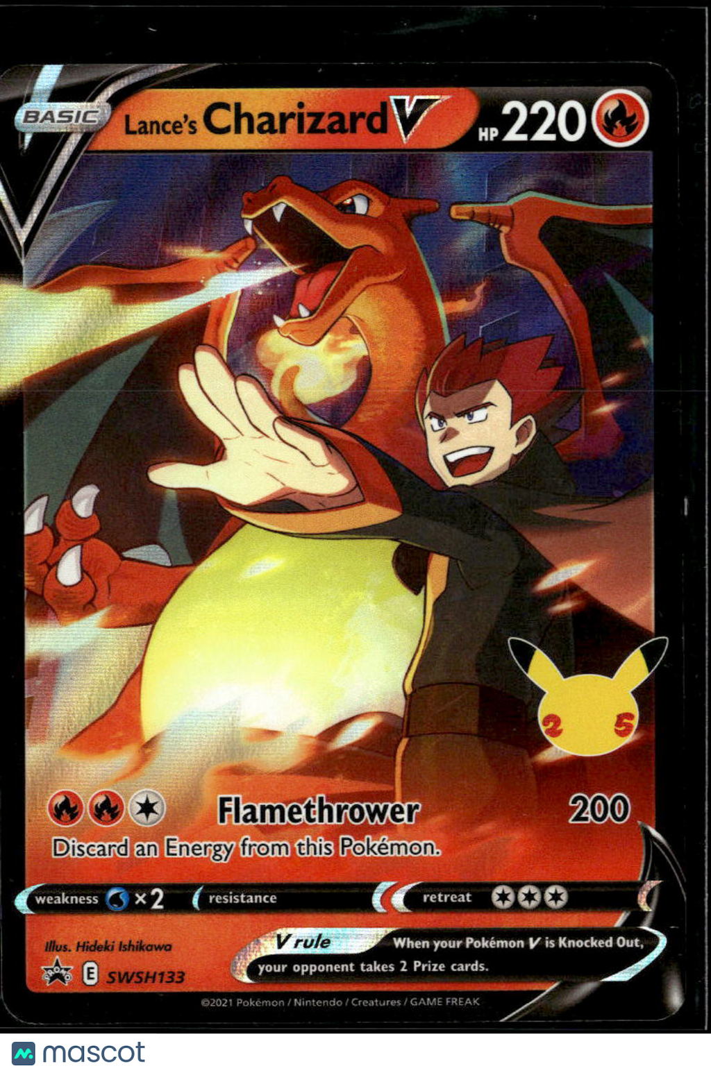 Lance's Charizard V 2021 Celebrations Holo Black Star Promo FA #SWSH133
