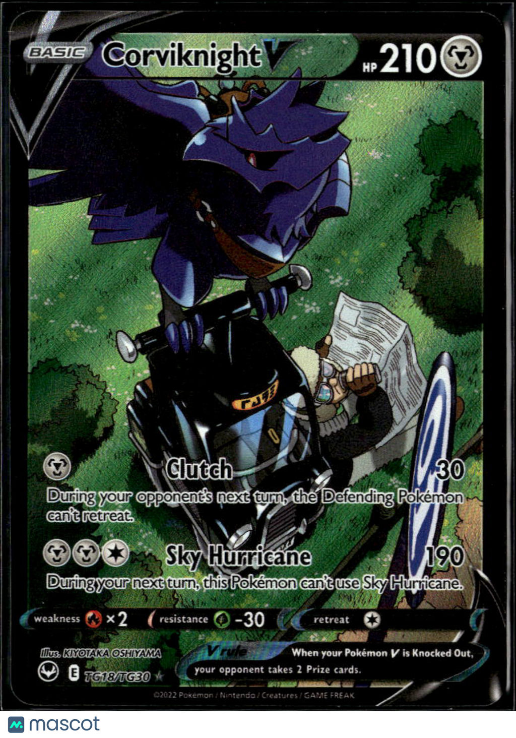 Corviknight V 2022 Silver Tempest Holo Rare FA CSR #TG18/TG30