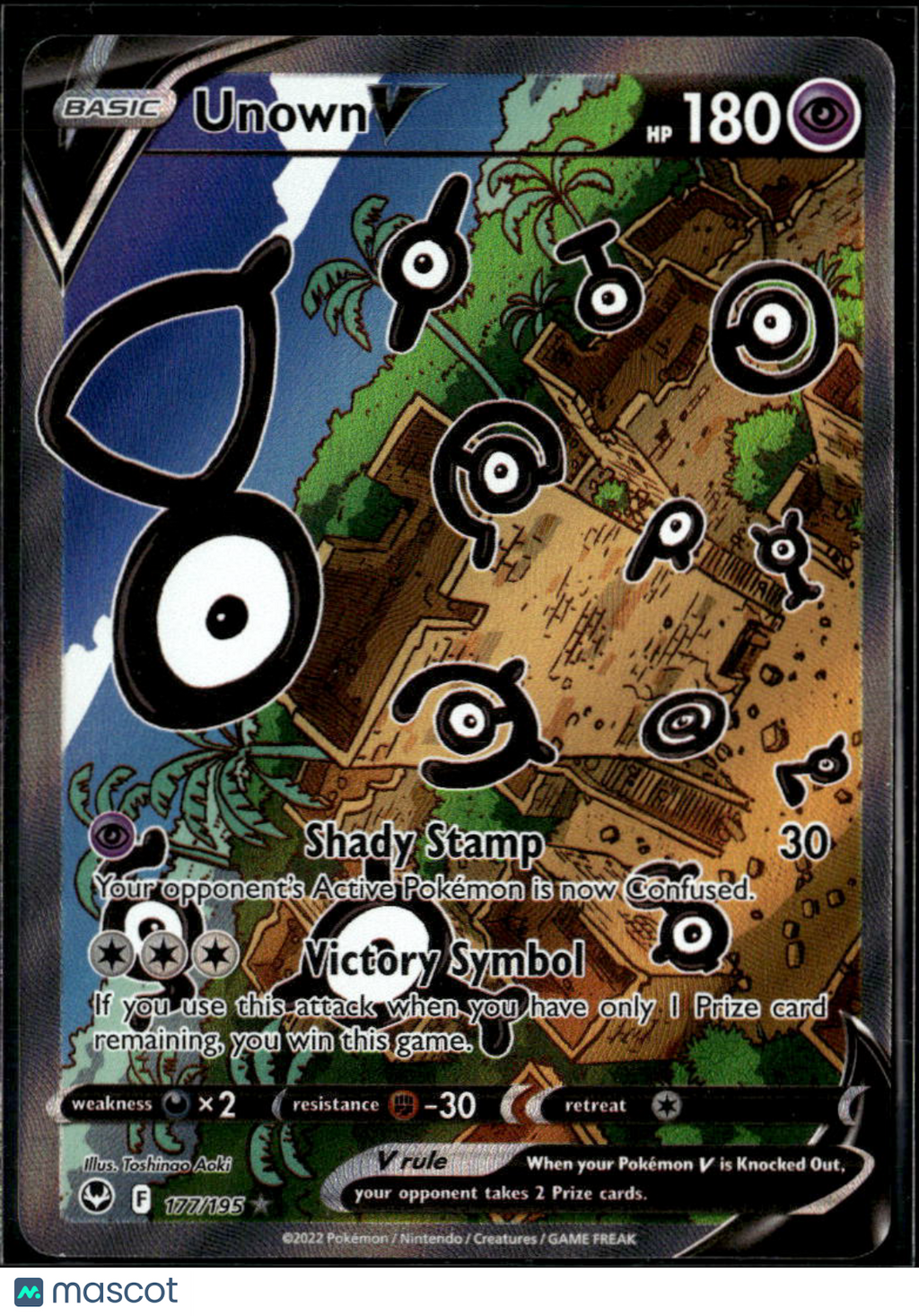 Unown V 2022 Lost Origin Holo Ultra Rare FA #177/195