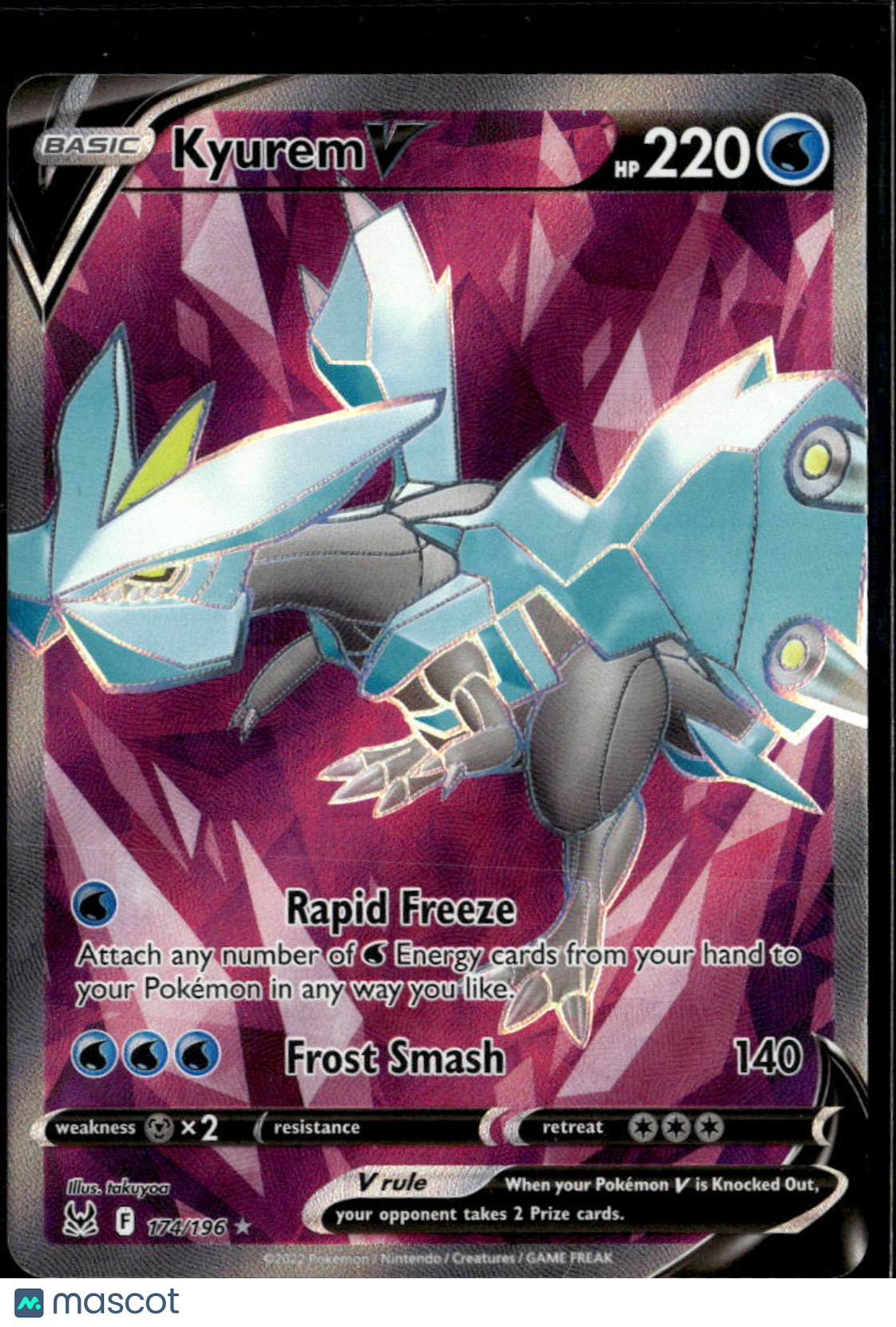 Kyurem V 2022 Lost Origin Holo Ultra Rare FA #174/196