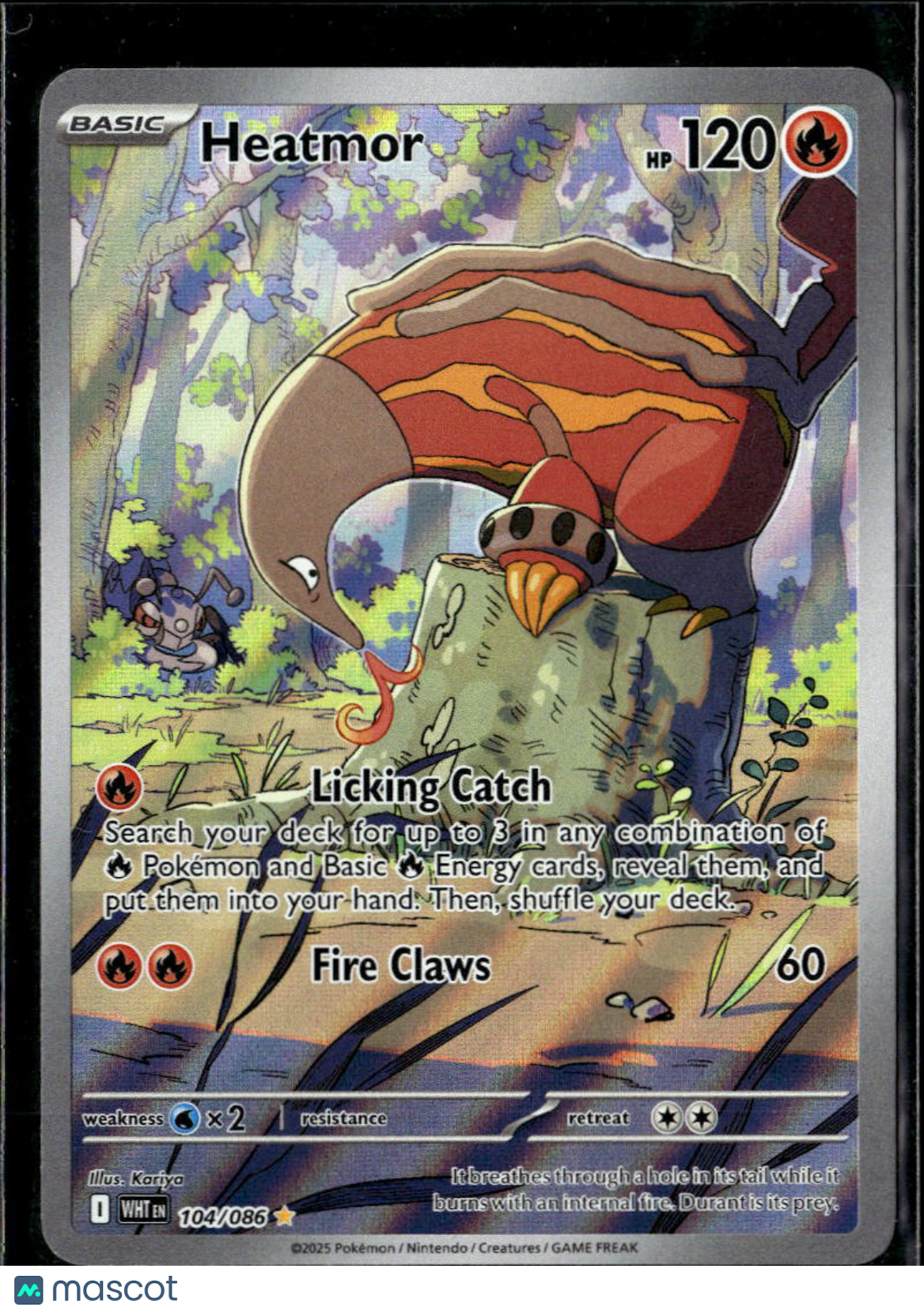 Heatmor 2025 White Flare Holo Secret Rare #104/86