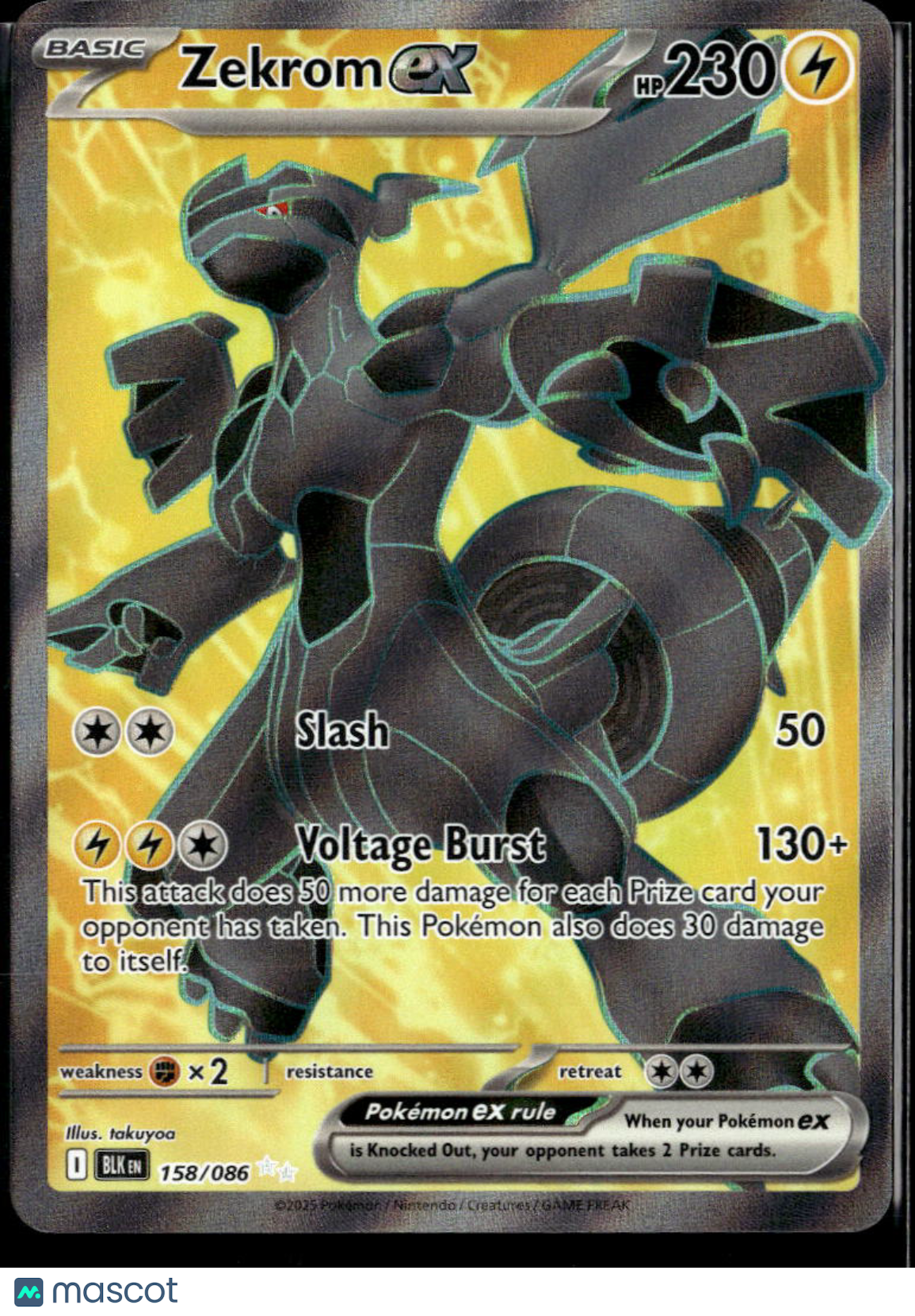 Zekrom EX 2025 Black Bolt Holo Secret Rare SAR #158/86
