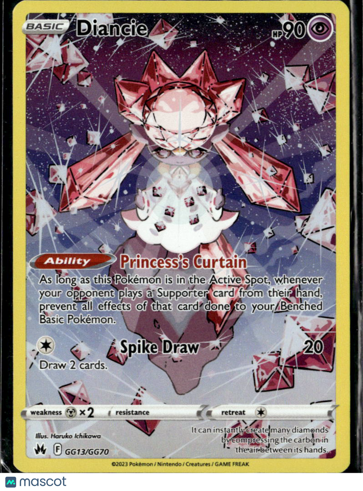 Diancie 2023 Crown Zenith Holo Rare FA #GG13/GG70