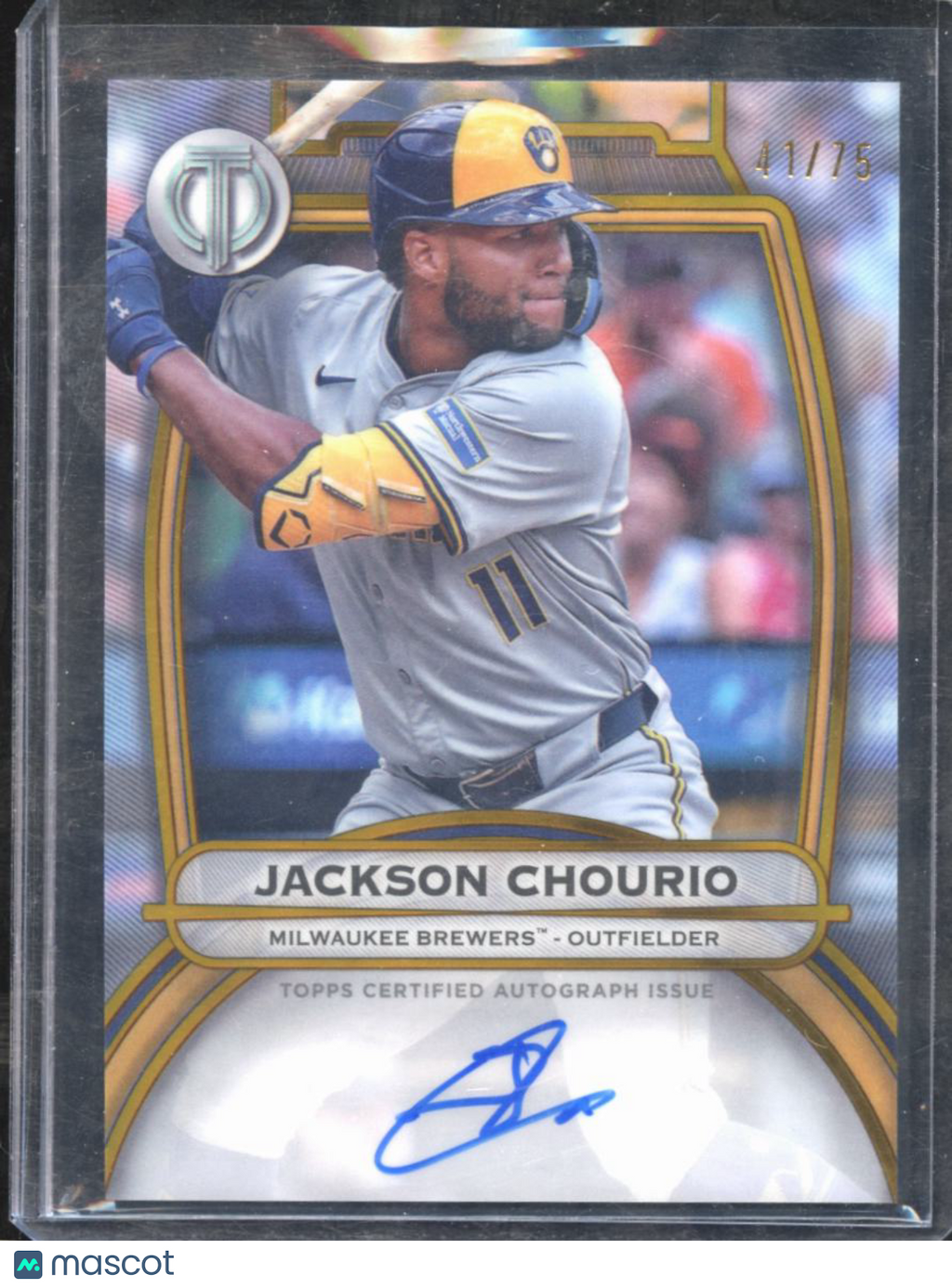 Jackson Chourio 2025 Topps Tribute Auto Autograph 41/75 Milwaukee Brewers
