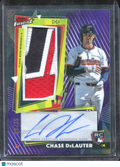 Chase DeLauter 2026 Topps Finest Auto Autograph Patch RC 57/75 Guardians