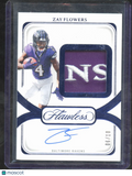 Zay Flowers 2024 Flawless Auto Autograph LOGO Patch 6/10 Baltimore Ravens