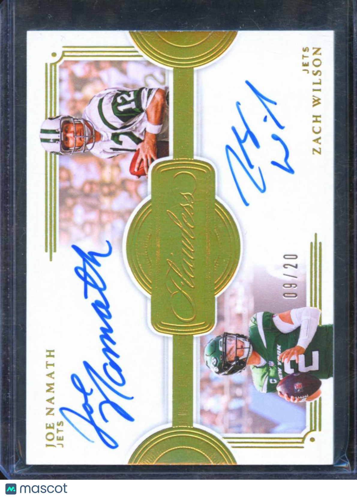 Zach Wilson Joe Namath 2022 Flawless Auto Autograph RC 9/20 New York Jets