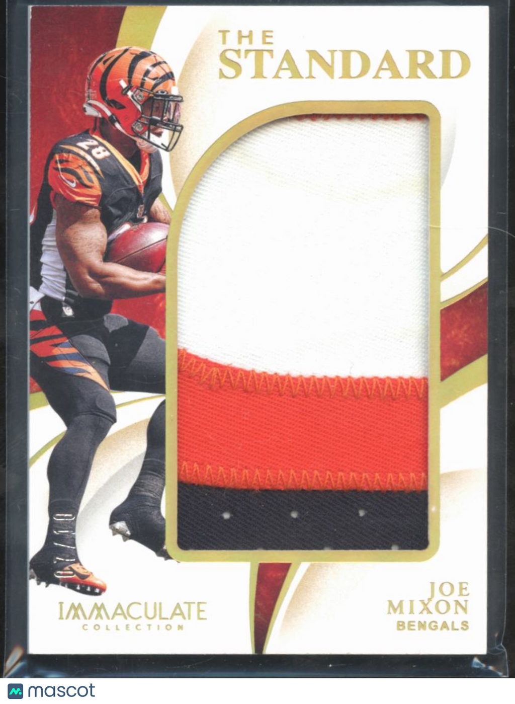 Joe Mixon 2020 Immaculate Game Worn 3 Color Jersey Patch 7/10 Cincinnati Bengals