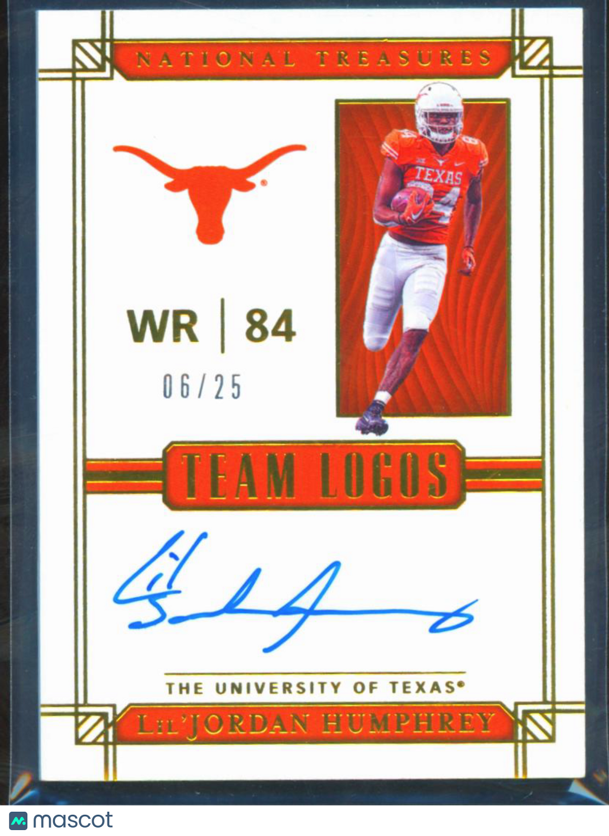 Lil'Jordan Humphrey 2019 National Treasures Auto Autograph 6/25 Texas Longhorns