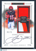 John Ross 2017 Impeccable Auto Autograph Patch RC 3/75 Cincinnati Bengals