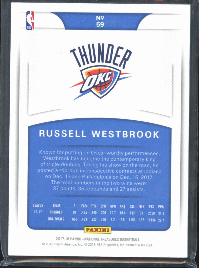 Russell Westbrook 2017-18 National Treasures #59 11/99 Oklahoma City Thunder
