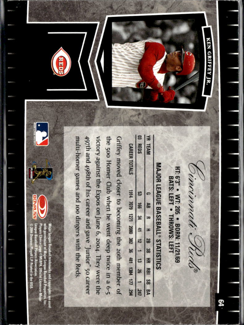 Ken Griffey Jr. 2004 Donruss Playoff Leaf Certified Cuts Cincinnati Reds
