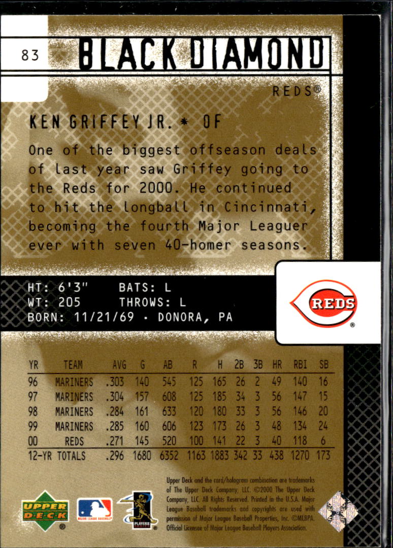 Ken Griffey Jr. 2000 Upper Deck Black Diamond #83 Cincinnati Reds