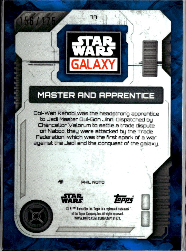 Master and Apprentice 2026 Topps Star Wars Galaxy Blue Refractor 156/175 #77