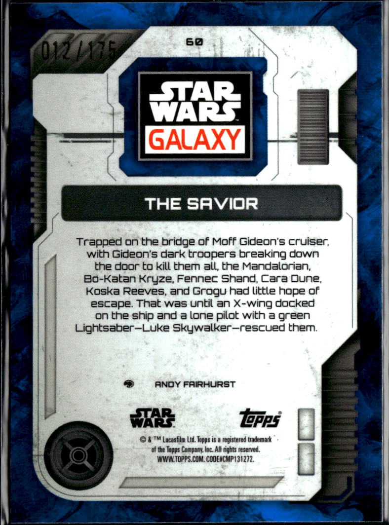 The Savior 2026 Topps Star Wars Galaxy Blue Refractor 12/175 #60