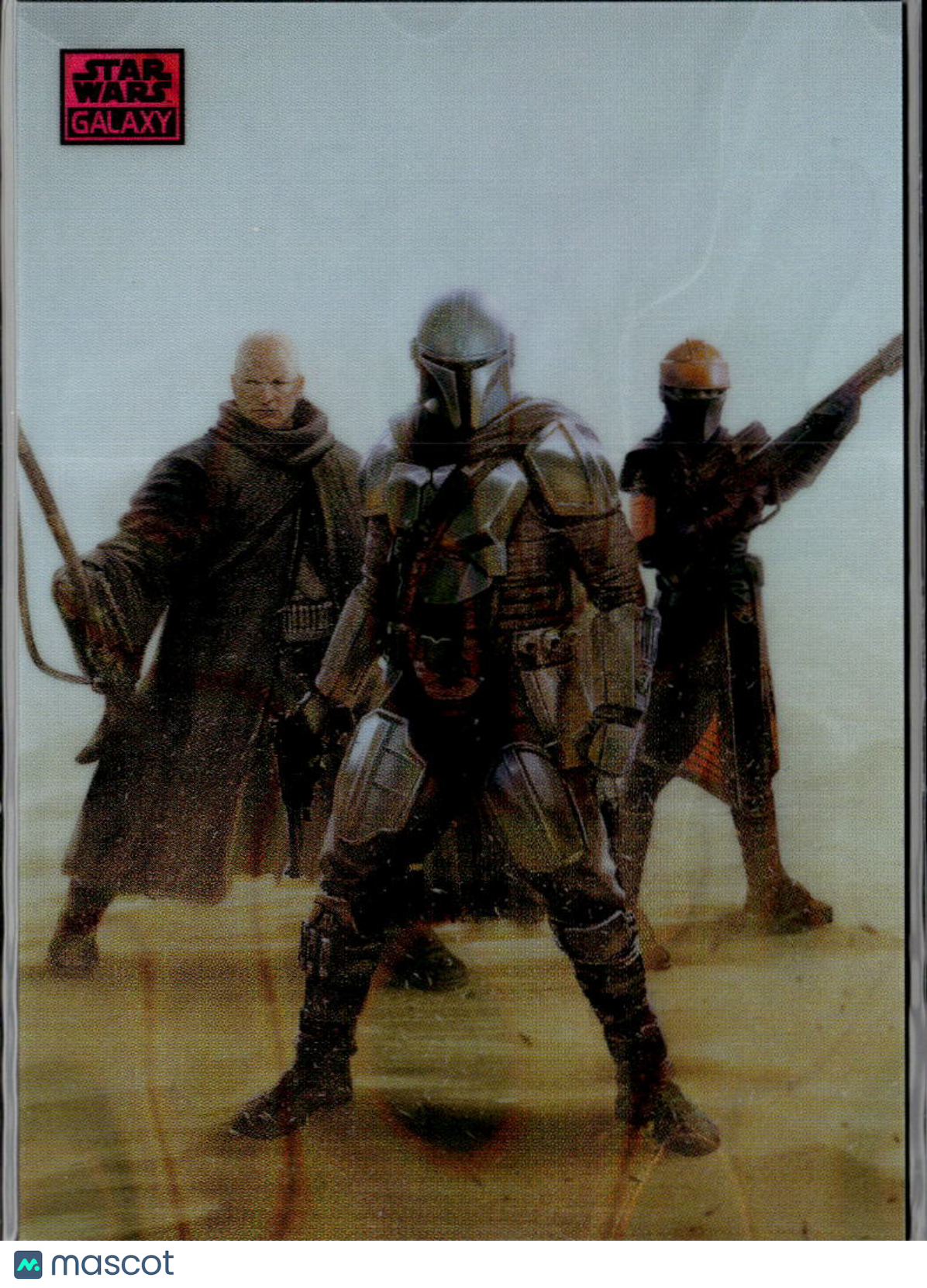Three Bounty Hunters 2026 Topps Star Wars Galaxy Pink Refractor 131/250 #36