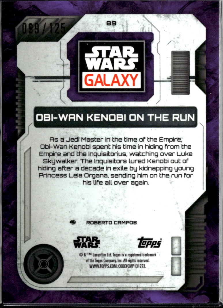 Obi-Wan Kenobi On The Run Topps Star Wars Galaxy Purple Refractor 89/125 #89
