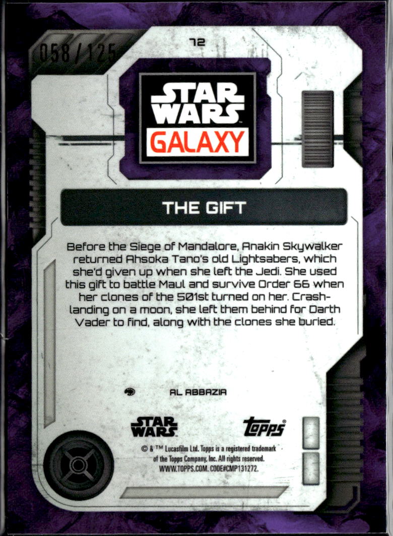 The Gift 2026 Topps Star Wars Galaxy Purple Refractor 58/125 #72