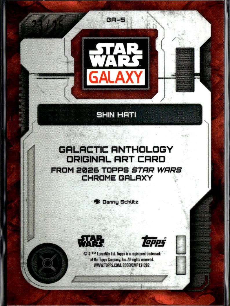 Shin Hati 2026 Topps Star Wars Chrome Galaxy Orange Refractor 23/25 #GA-5