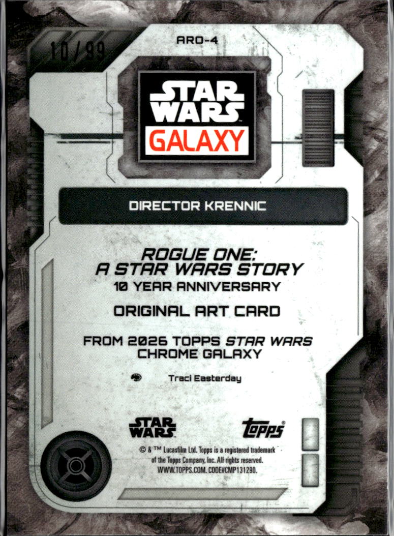 Director Krennic 2026 Topps Star Wars Chrome Galaxy Wave Refractor 10/99