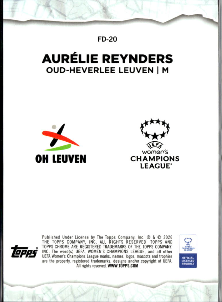Aurélie Reynders 2026 Topps Chrome Women's Final Destination Oud-Heverlee Leuven