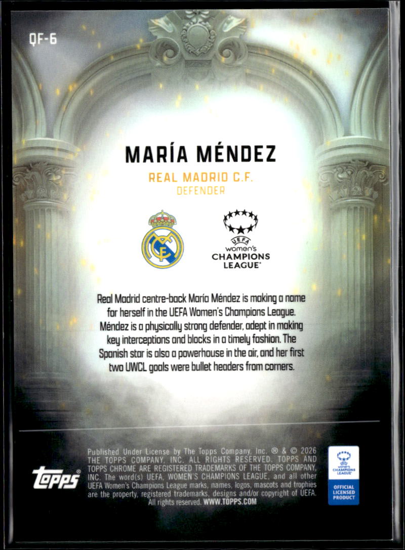 María Méndez 2026 Topps Chrome Queens of Football Real Madrid C.F.