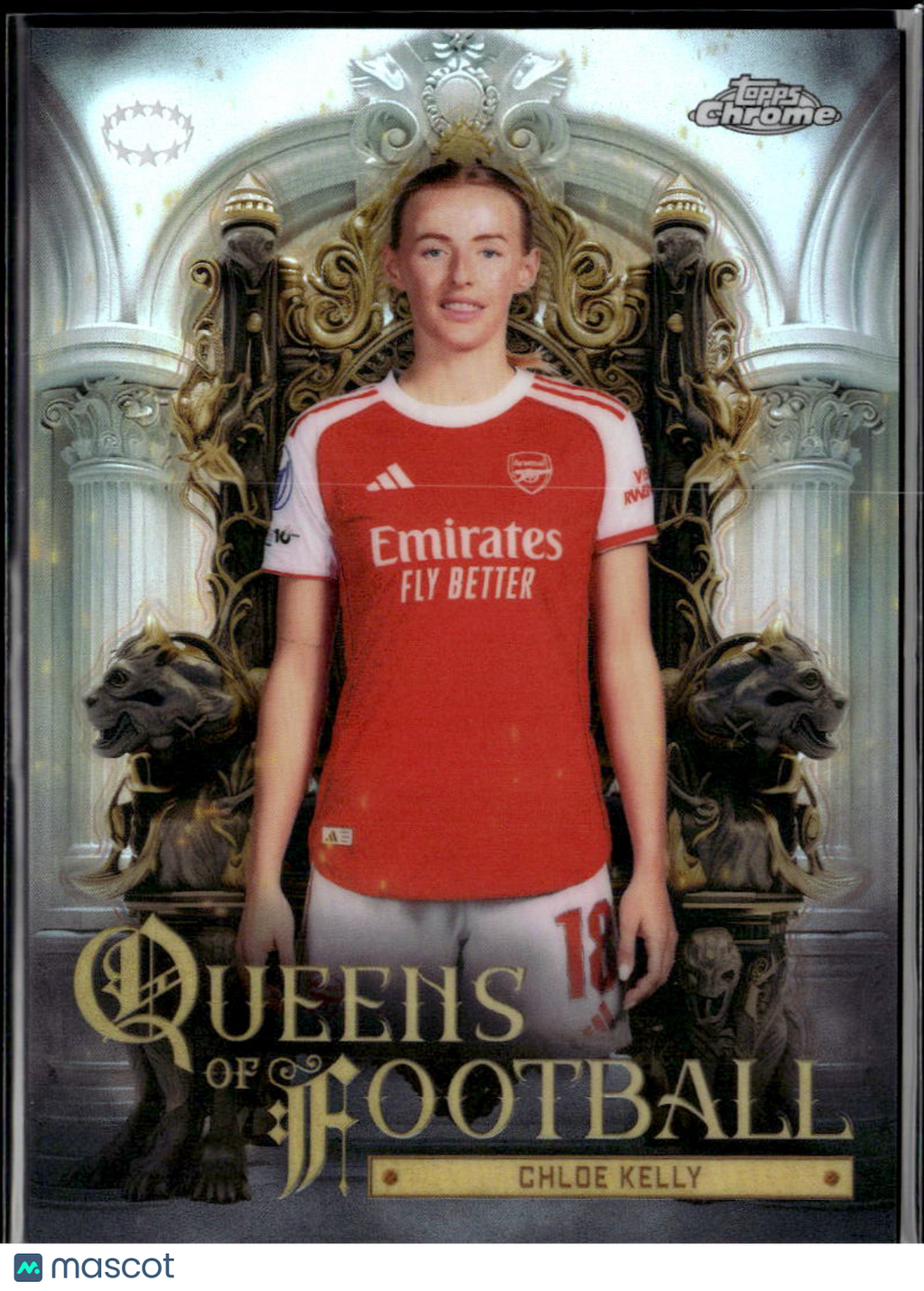 Chloe Kelly 2026 Topps Chrome Women's Queens of Football Arsenal FC