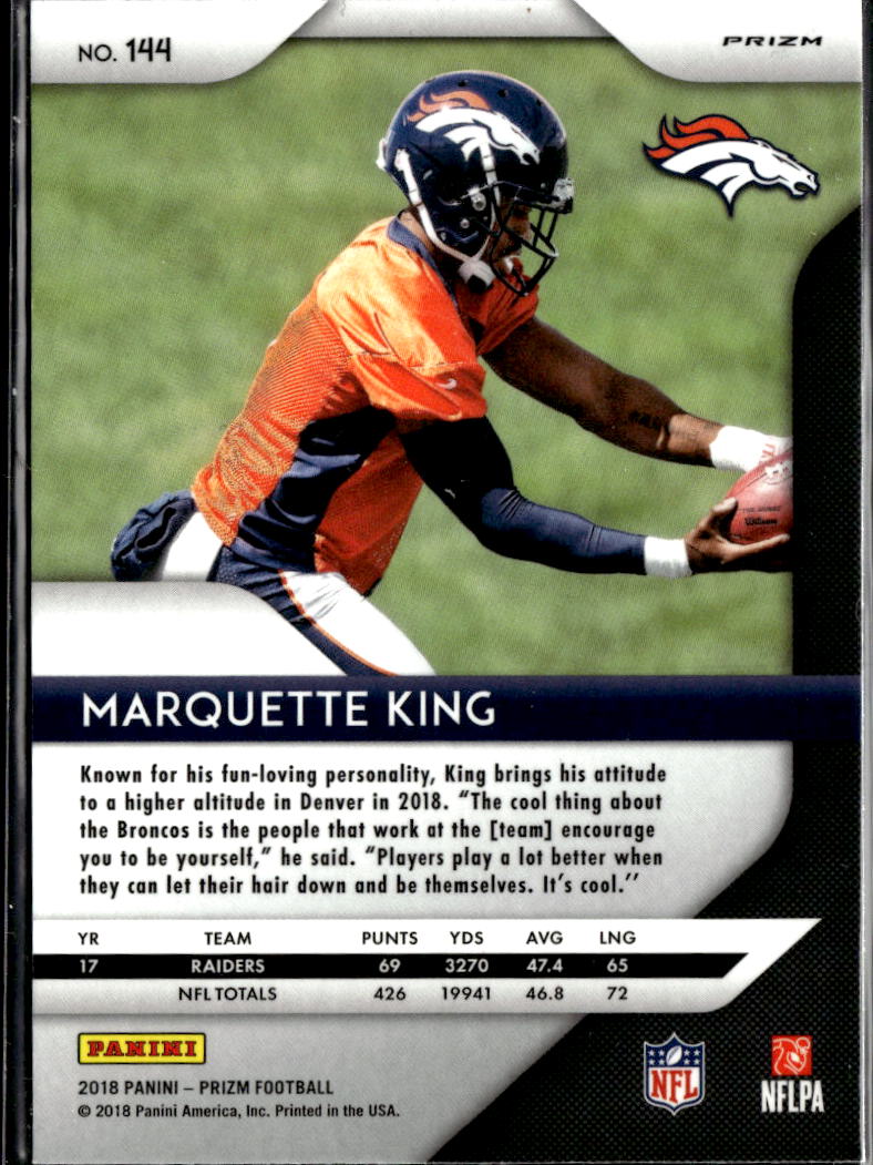 Marquette King 2018 Panini Prizm Red White and Blue Denver Broncos