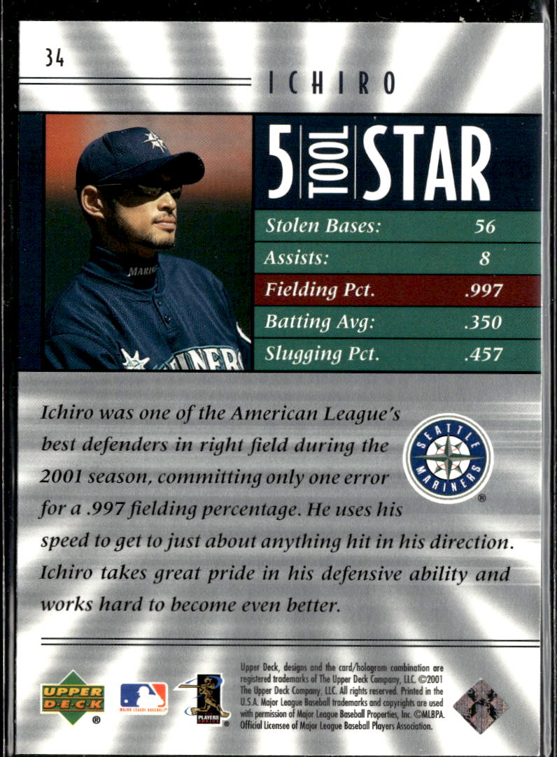 Ichiro Suzuki 2001 Upper Deck 5-Tool Star Rookie RC Seattle Mariners