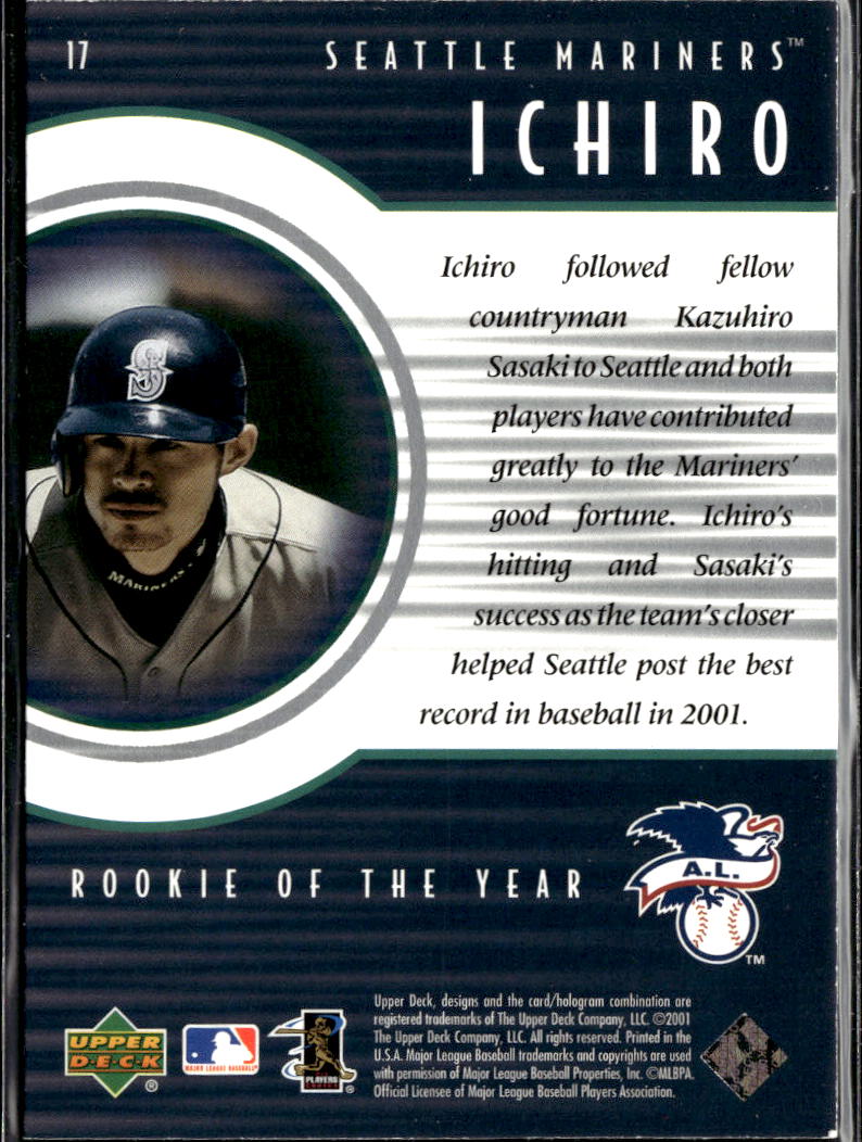 Ichiro Suzuki 2001 Upper Deck Rookie of the Year Seattle Mariners