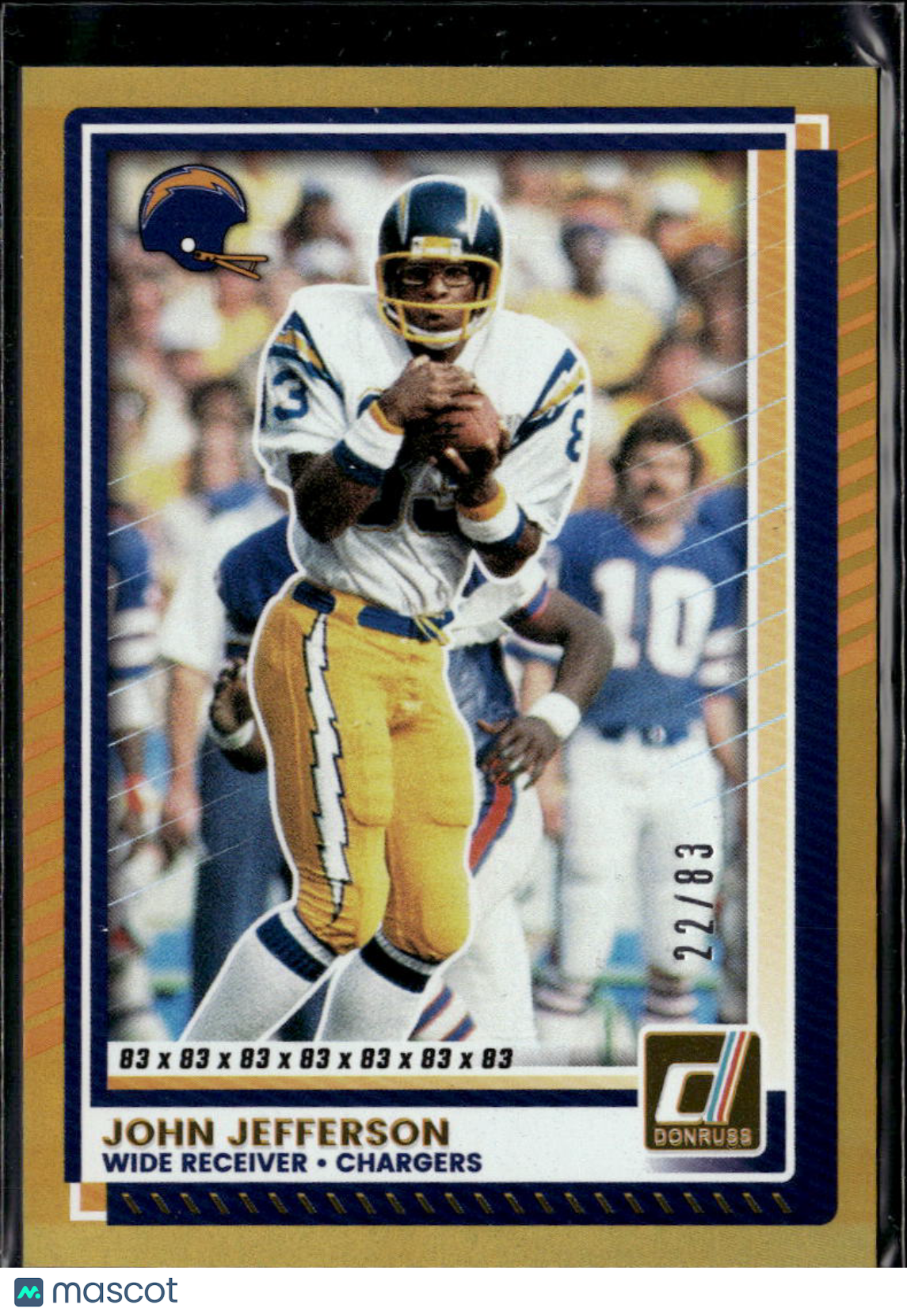 John Jefferson 2025 Donruss Orange Jersey Number 22/83 San Diego Chargers