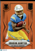 Omarion Hampton 2025 Elite Orange Rookie RC 742/849 Los Angeles Chargers