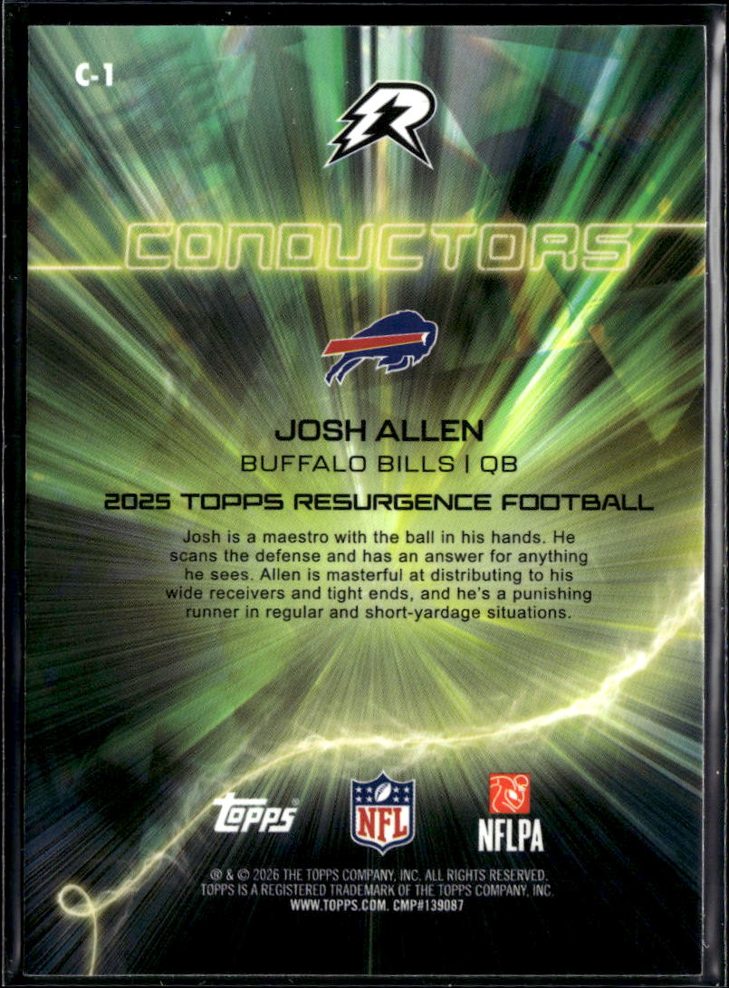 Josh Allen 2026 Topps Resurgence Aqua Refractor 161/250 Buffalo Bills