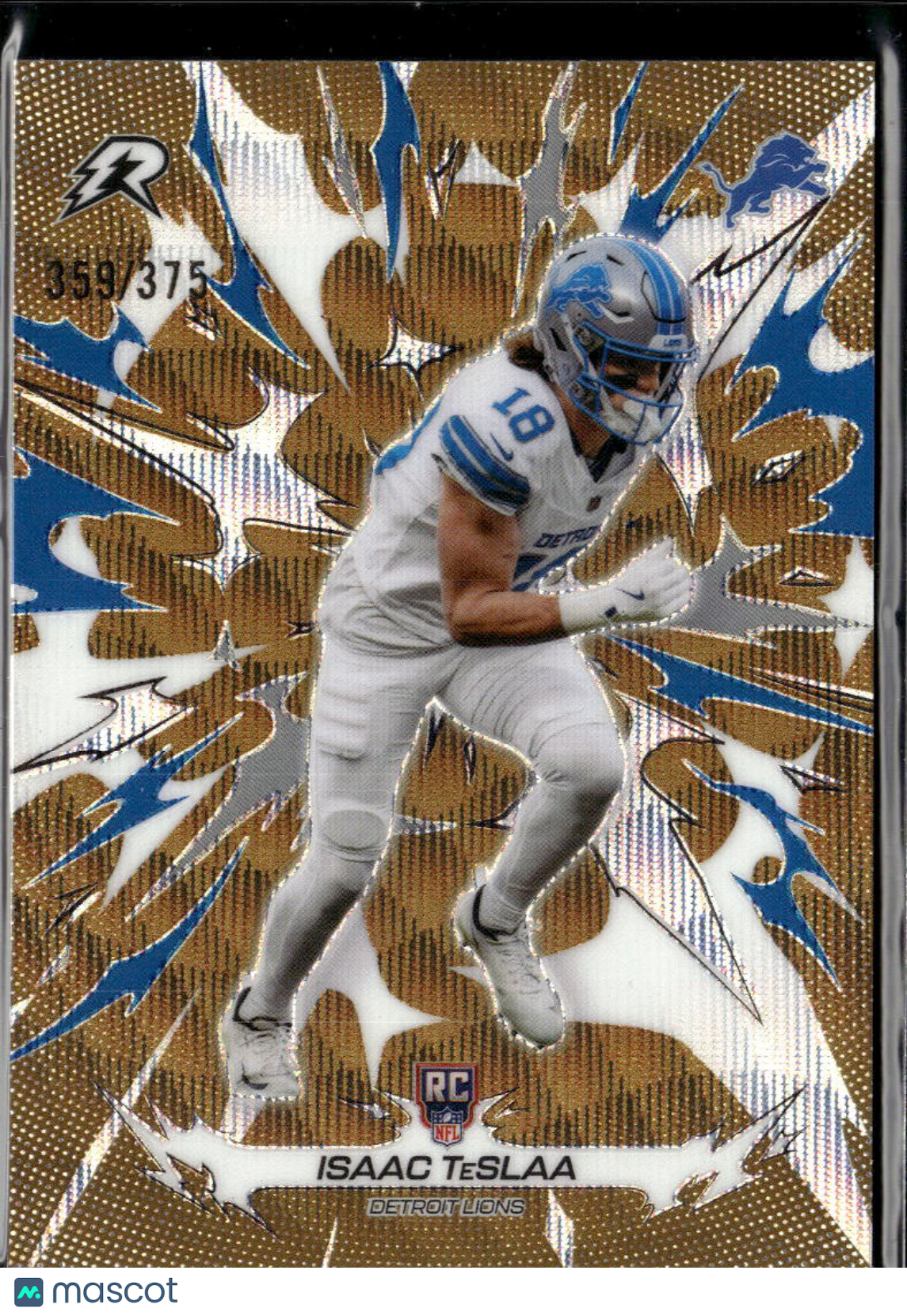 Isaac TeSlaa 2026 Topps Resurgence Gold Rookie RC 359/375 Detroit Lions