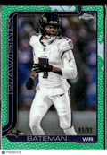 Rashod Bateman 2025 Topps Chrome Green Refractor 69/99 Baltimore Ravens