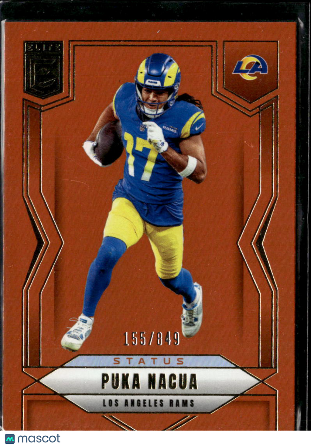 Puka Nacua 2025 Elite Orange Status /849 Los Angeles Rams