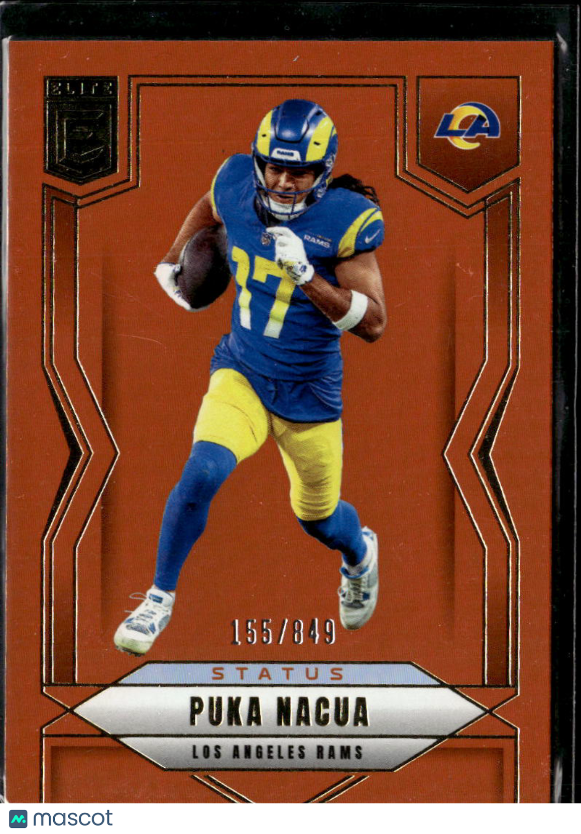 Puka Nacua 2025 Elite Orange Status /849 Los Angeles Rams