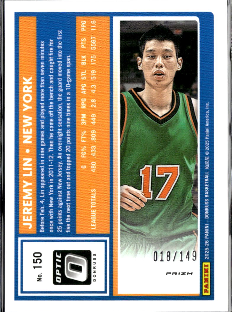 Jeremy Lin 2025 Optic Blue Stars 18/149 New York Knicks