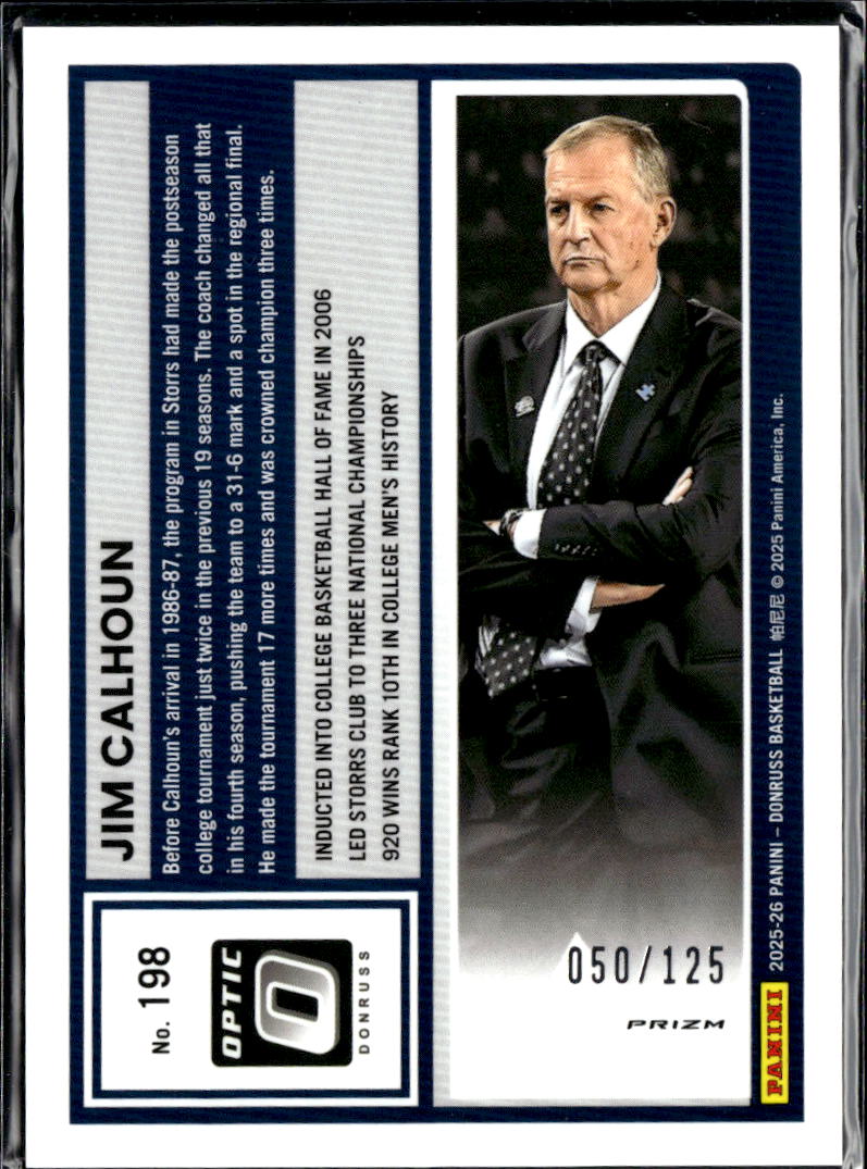 Jim Calhoun 2025 Optic Blue Mojo Prizm /125 UConn Huskies