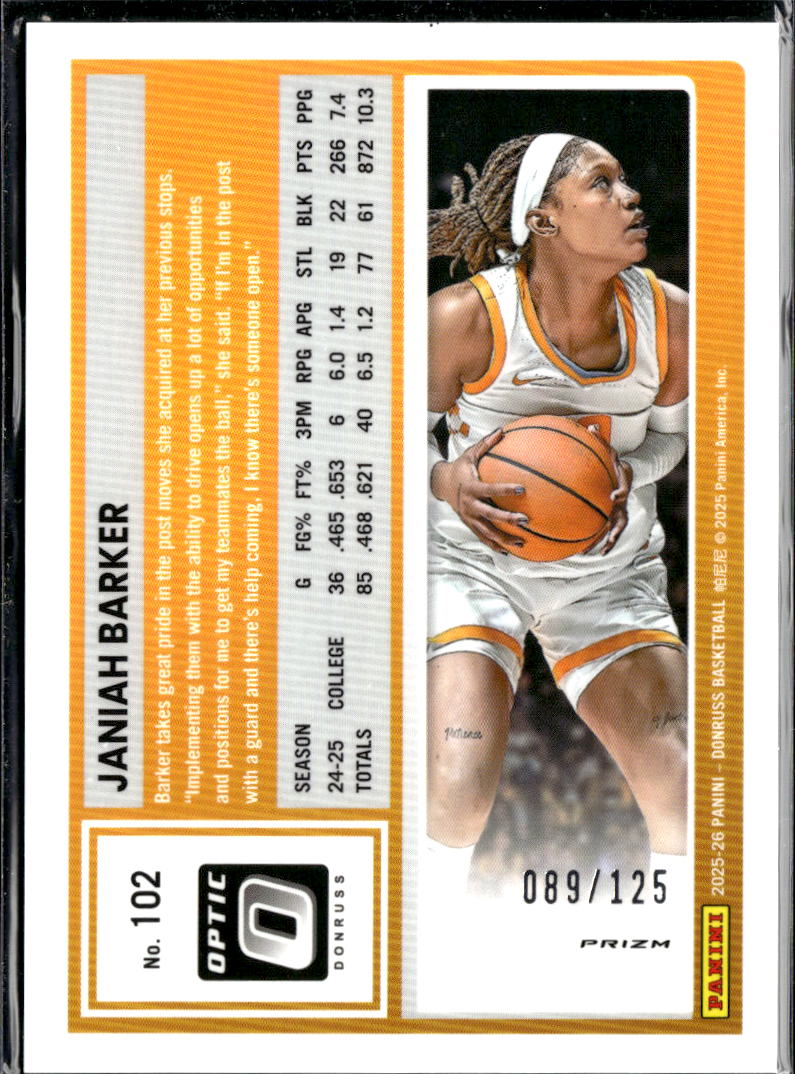 Janiah Barker 2025 Optic Mojo Prizm /125 Texas A&M Aggies