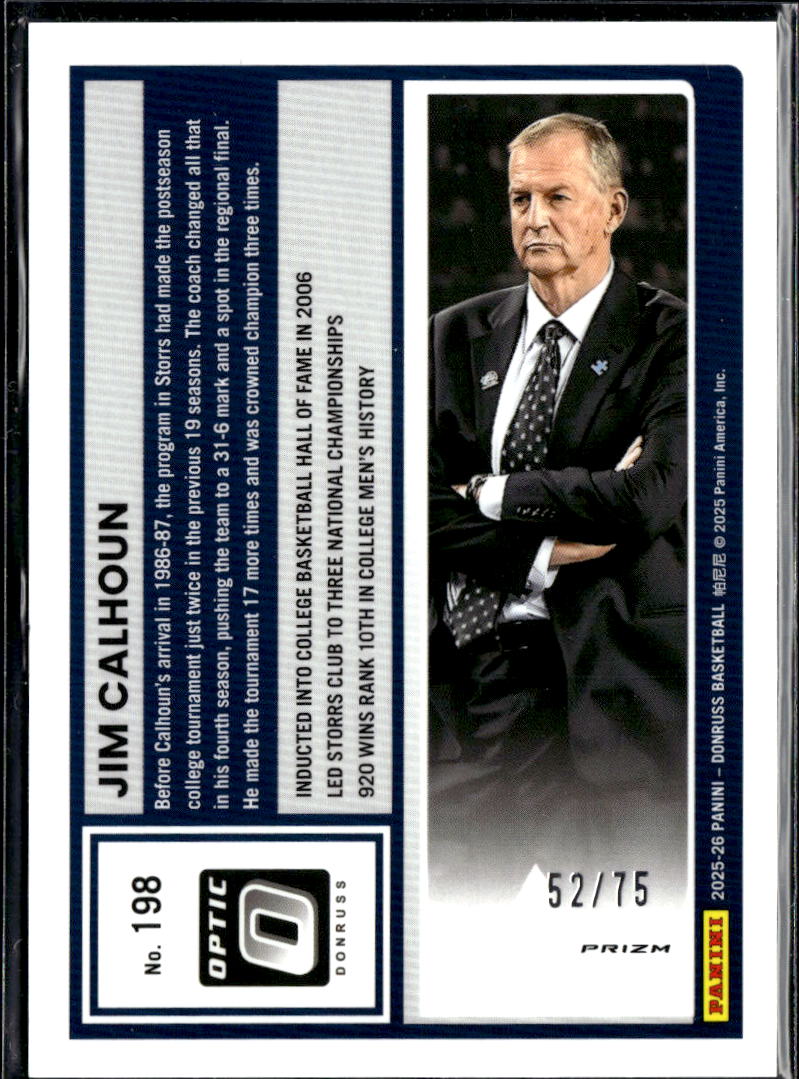 Jim Calhoun 2025 Optic Pink Velocity /75 UConn Huskies