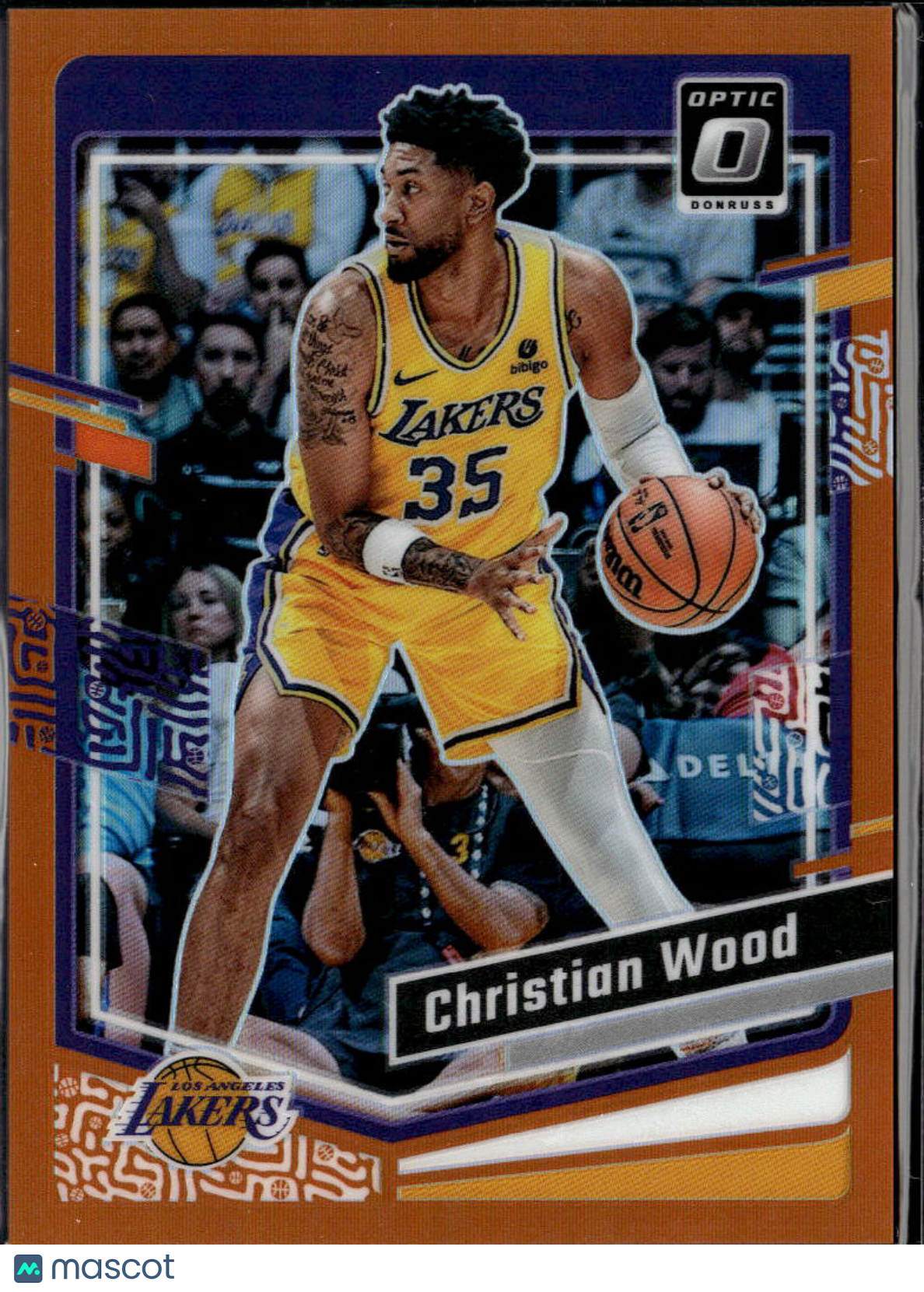 Christian Wood 2024 Optic Orange Prizm /199 Los Angeles Lakers