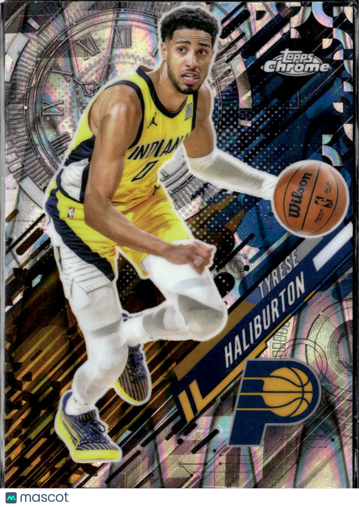 Tyrese Haliburton 2025 Topps Chrome Go Time Raywave refractor Indiana Pacers