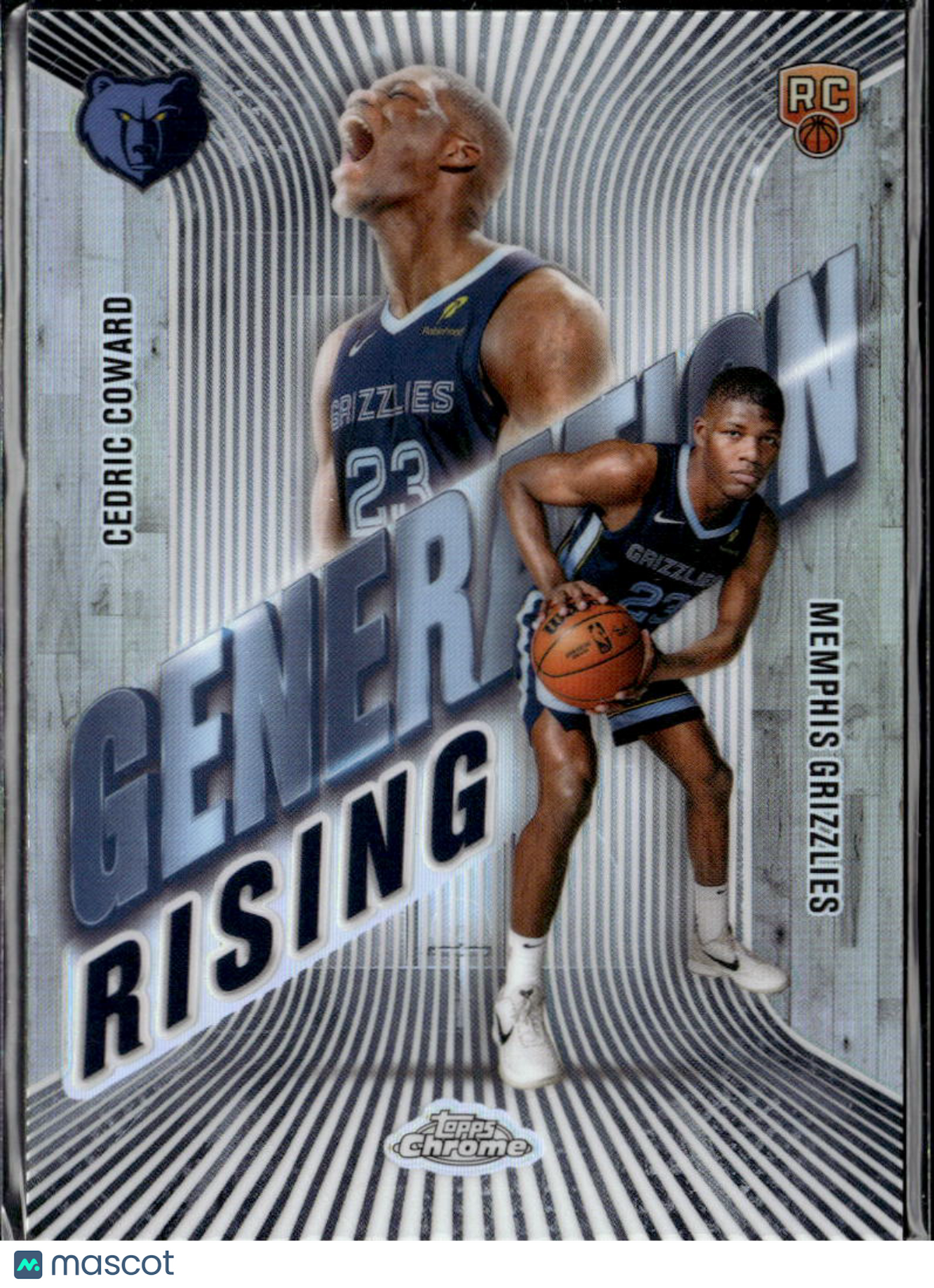 Cedric Coward 2025 Topps Chrome Generation Rising RC Refractor Memphis Grizzlies